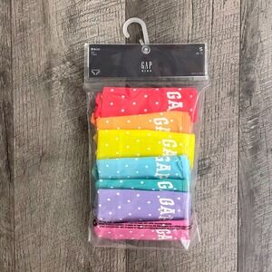 Gap Kids Girls Bikini Underwear 7 Pack Rainbow Polka Dot Logo Size S 6-7 New